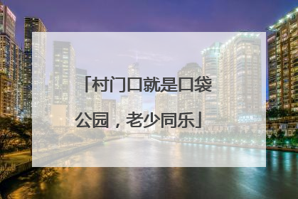 村门口就是口袋公园，老少同乐